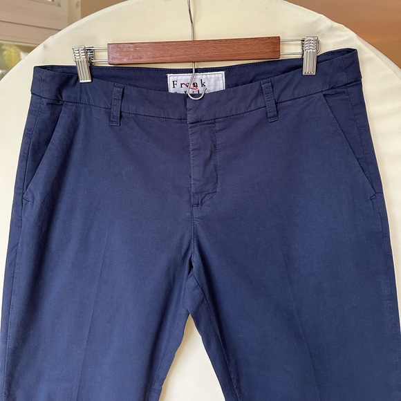Frank & Eileen Wicklow Italian Performance Chino Crop Pants in Navy, size 10 - Picture 4 of 8